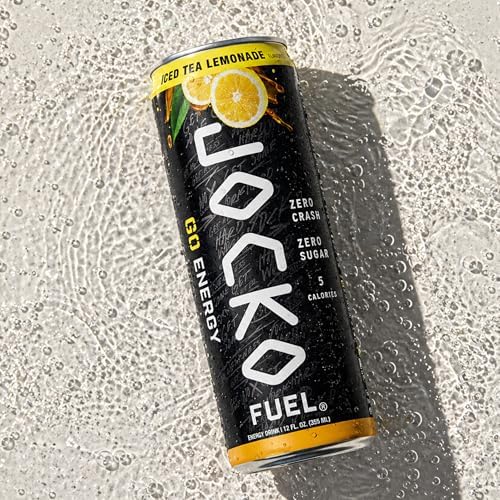 Jocko Fuel GO Energy Drinks, Iced Tea - Lemonade - 95mg Caffeine with Added Adaptogens, Vitamin B12 & B6, & L Theanine for Mood & Focus Support, No