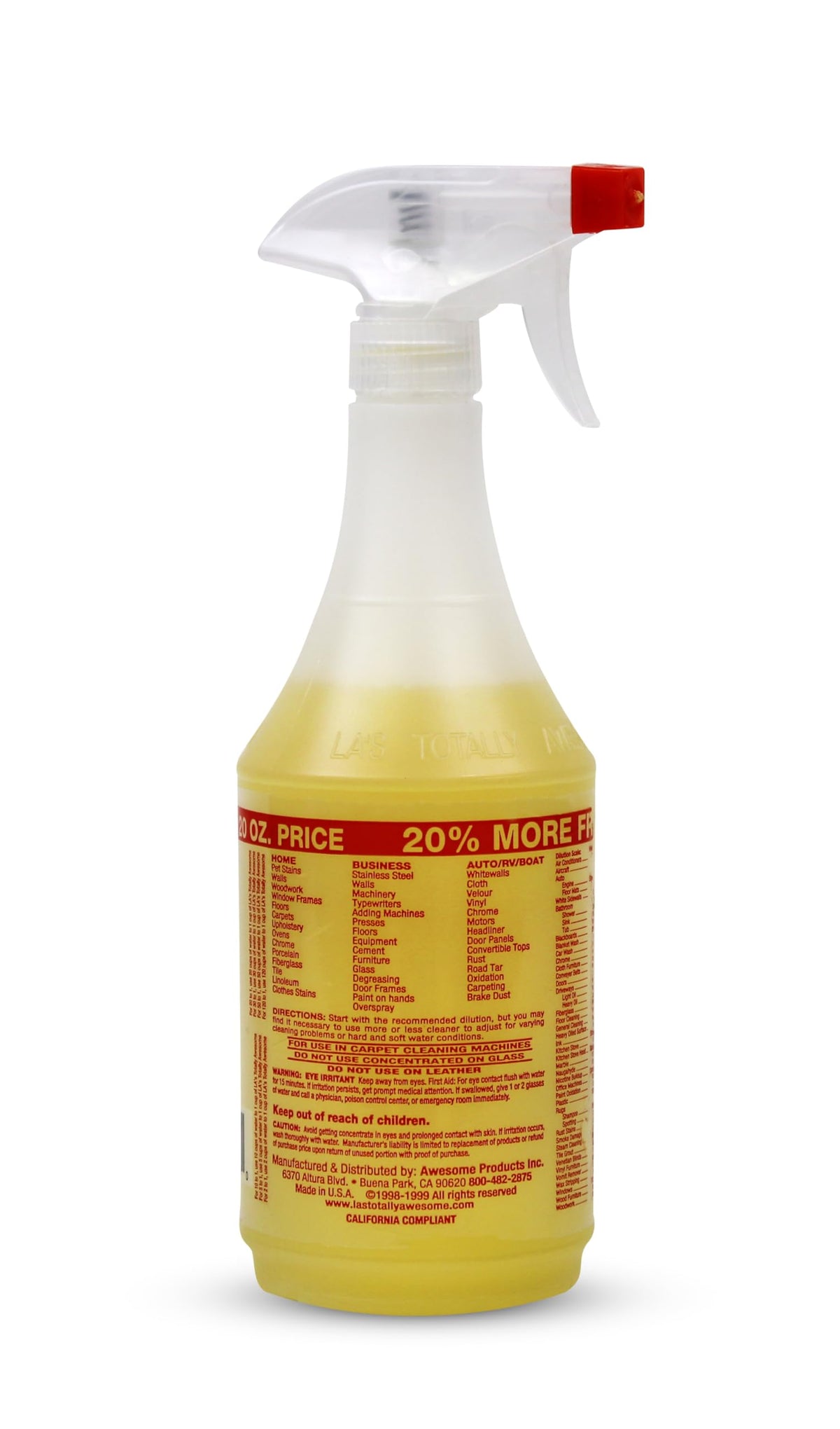La's Totally Awesome All Purpose Cleaner Spray - 24oz (Pack of 3) Heavy Duty Multi-Surface Degreaser & Stain Remover - Ready-to-Use Cleaning Spray
