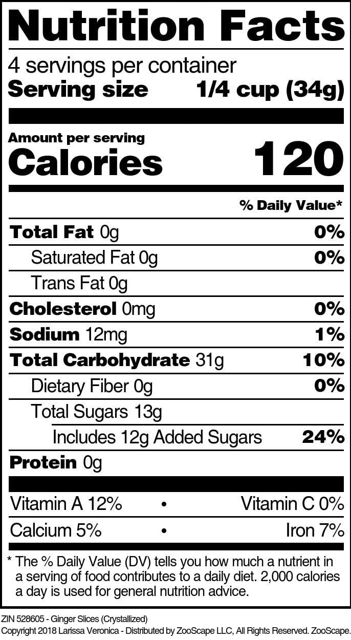 Ginger Slices (Crystallized) (8 oz, ZIN: 528605) - 3 Pack