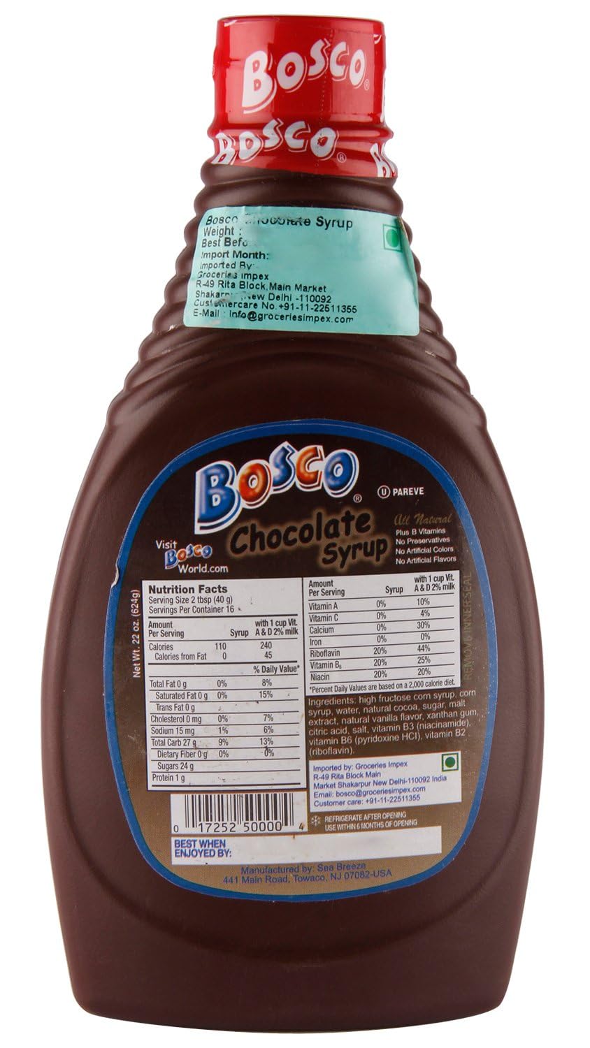 Bosco, Chocolate Flavor Syrup, 22-Ounce (12 Pack)