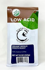 Simpatico Low Acid Coffee - Regular - Organic Medium - Ground (12oz bag)