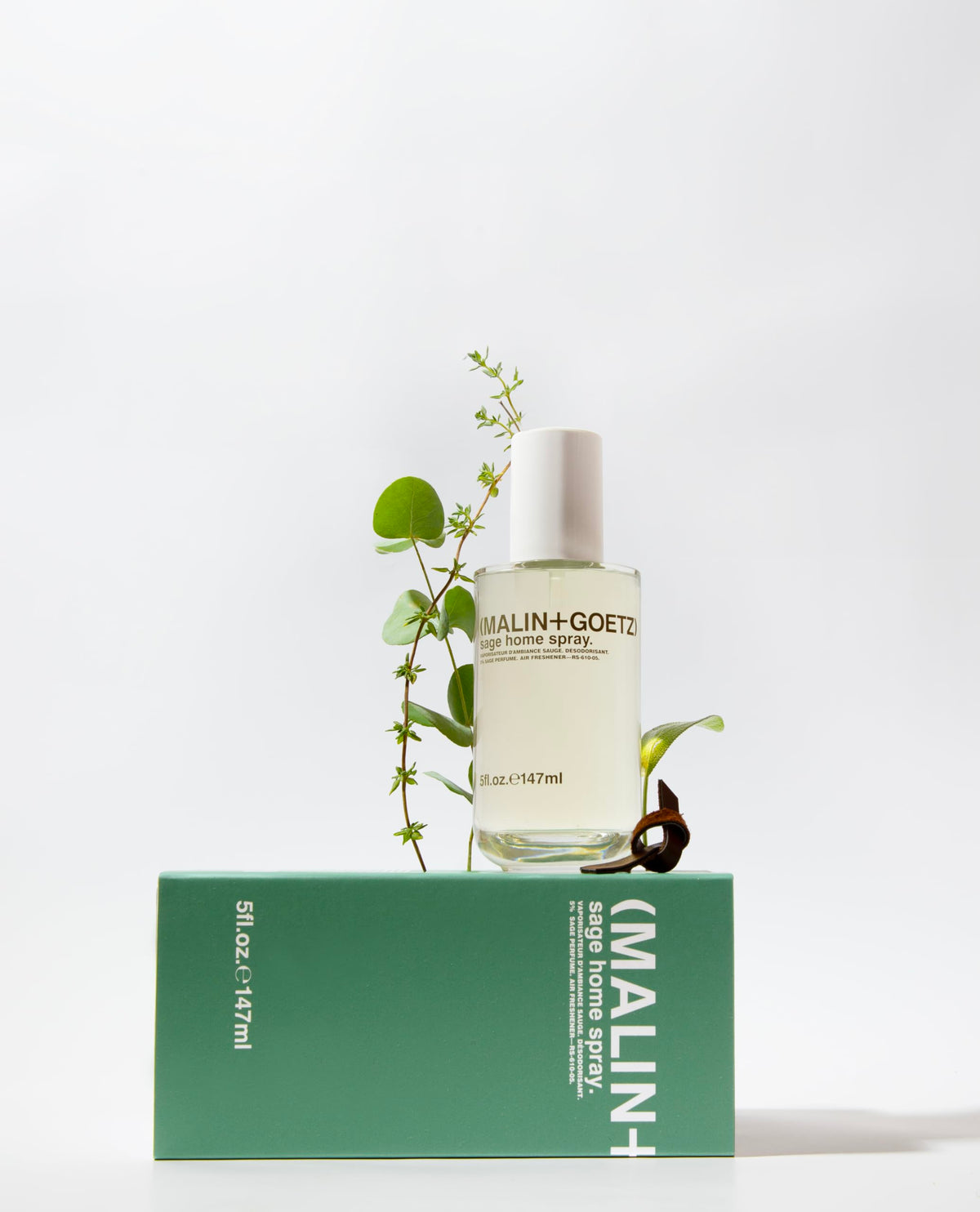 Malin + Goetz Sage Home Spray, 5 Oz., Alcohol-Free Odor Absorber, Natural Ingredients, Use in Any Space Including Bathroom, Kitchen, and Living Room