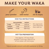 Waka Instant Black Tea Mix, Classic - 100% Tea Leaves, No Additives, Unsweetened Tea Powder for 50 Quarts or 200 Cups - Easy and Quick Hot or Iced
