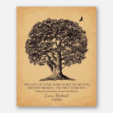 Lucky Tusk Personalized Mother of Groom Thank You Gift The Love Of Your Family Second Greatest Blessing Wedding Poem Large Oak Tree #LT-1157,