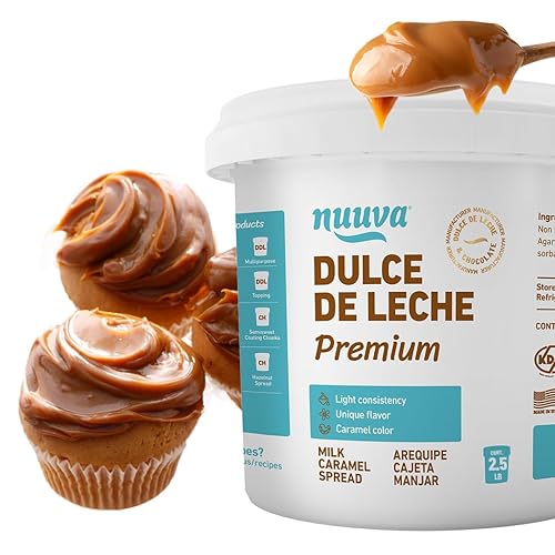 Nuuva Foods Premium Dulce de Leche - Authentic Creamy Caramel Spread - Perfect for Desserts, Baking, and Spreading, Caramel, Carmel Syrup, Dulce De Leche Syrup - 2.5 lbs