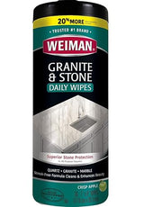 Weiman Granite Cleaner and Polish - 30 Wipes - For Granite Marble Soapstone Quartz Quartzite Slate Limestone Corian Laminate Tile Countertop and More