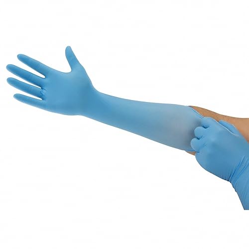 Microflex ISO 93-243 Blue X-Large Powder Free Disposable Gloves - 12 in Length - 4.7 mil Thick - 93243100 [PRICE is per BOX]