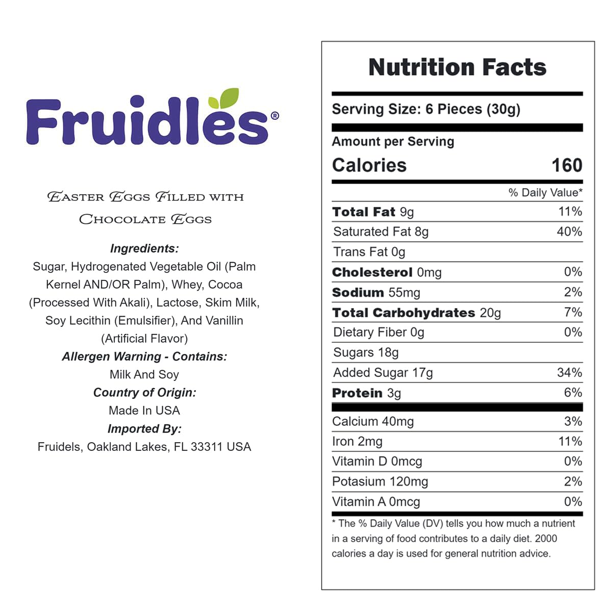 Fruidles Easter Eggs Filled with Chocolate Eggs, Multicolored Foil Wrapped Milk Chocolate, Kosher Certified Dairy (Pack of 72)