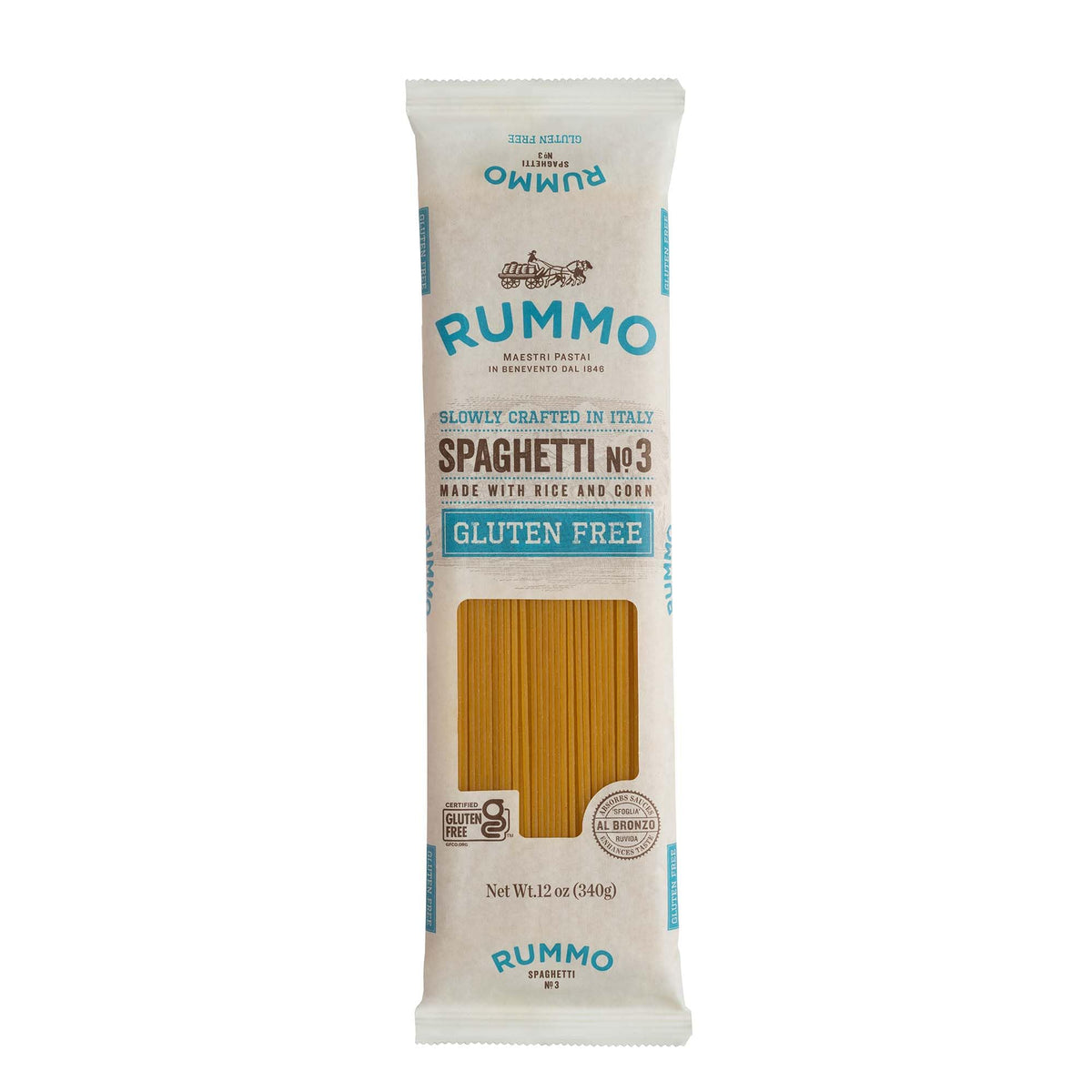 Rummo Gluten Free Spaghetti Pasta N.3 - Corn & Rice Pasta Noodles, GF Spaghetti, Thin Pasta Noodles, Italian Pasta - 12 Ounce (Pack of 1)