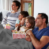 Movie Night Popcorn and Candy Gift Basket with Fleece Blanket, Plus 1 Movie Night Gift Card - Delicious Snacks and a Fun Movie Experience - Friendly