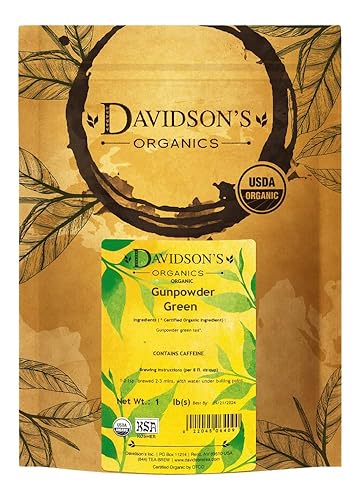 Davidson's Organics, Gunpowder Green, Loose Leaf Tea, 16-Ounce Bag(Packaging May Vary)