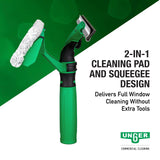 Unger Commercial VisaVersa Window Cleaning Washer and Squeegee Pro Tool 18”/45cm - 2-in-1 Design with Microfiber Pad for Window Cleaners - VV450