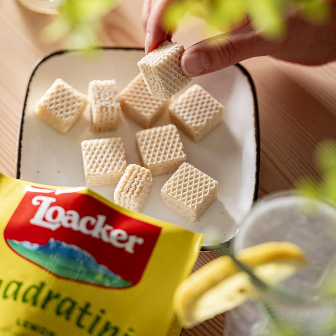 Loacker Quadratini Lemon Wafers, 8.83 oz