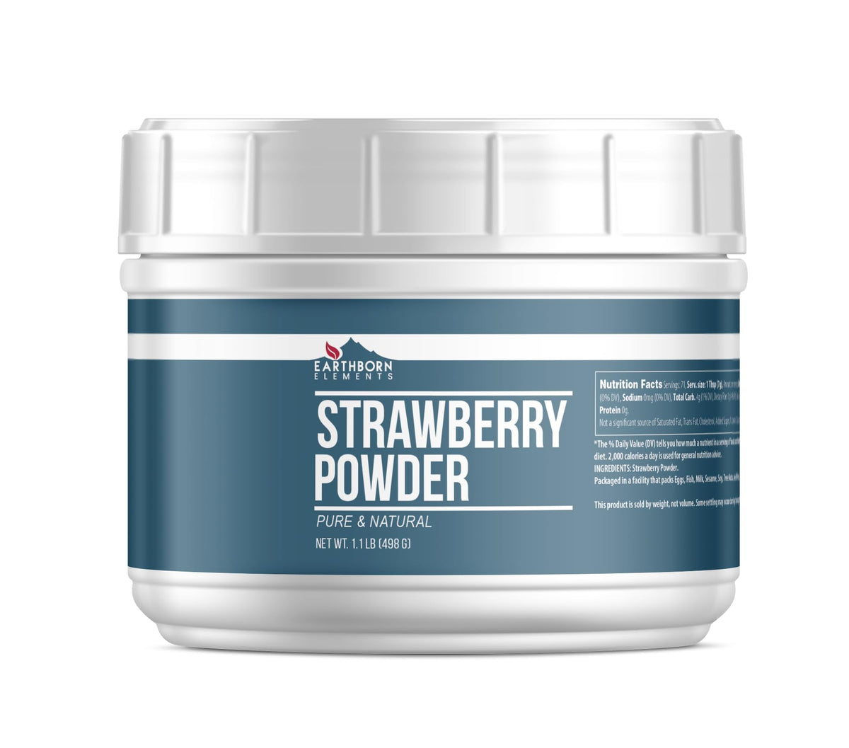 Earthborn Elements Strawberry Powder 1.1 lb, Pure & Natural, Smoothies & Shakes