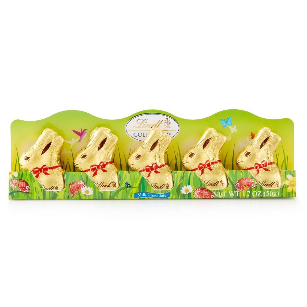 Mini Lindt GOLD BUNNY - Milk Chocolate, Net Wt 1.7 Ounce, 5 Count (Pack of 2)
