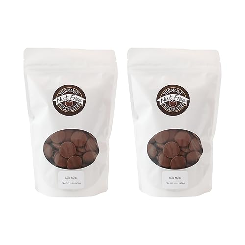 Vermont Nut Free Chocolates Melts (Milk) 16 Ounces, 2 Bags, Nut-Free, Egg-Free, Kosher