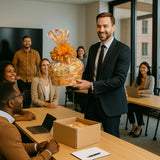 Thanksgiving Gift Basket Hand Crafted with Chocolates, Cookies, Snacks & Candy. Perfect for Hostess, Family, Employee or Client Gift (Standard)