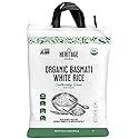 Heritage Gardens Organic White Basmati Rice 80 oz (5 lb) - Extra Long Grain, Non-GMO, Gluten Free, Low-Arsenic, Fluffy & Non-Sticky - Himalayan Grown