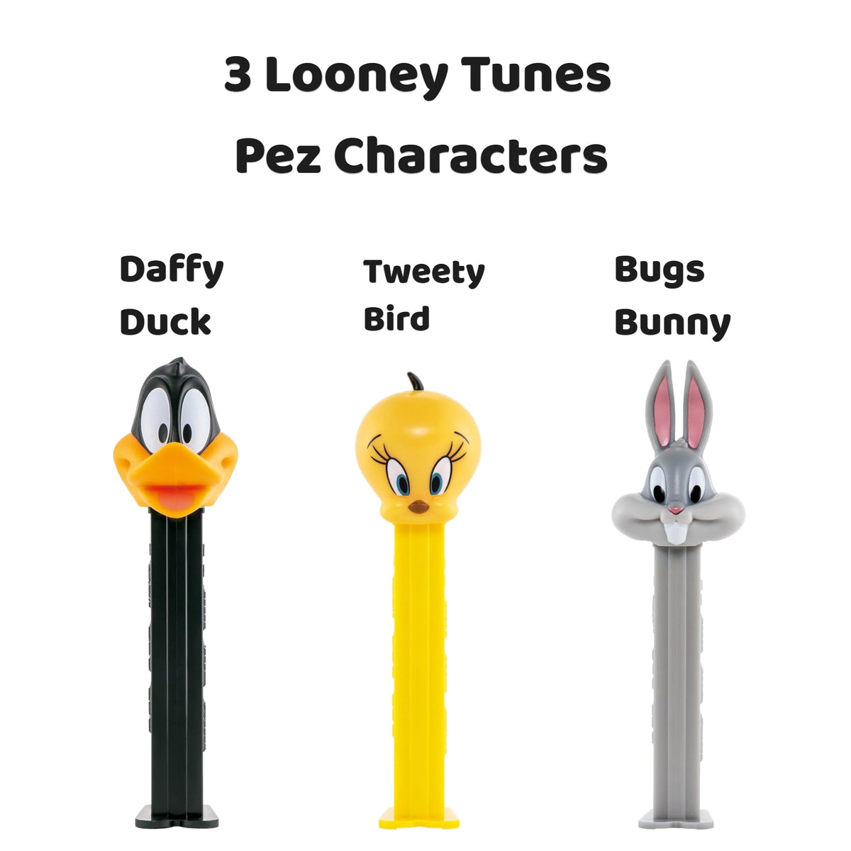 PEZ Looney Tunes Candy Dispenser Gift Set - Bugs Bunny, Tweety Bird, and Daffy Duck PEZ Dispensers - Looney Toons Dispensers With Candy Refills
