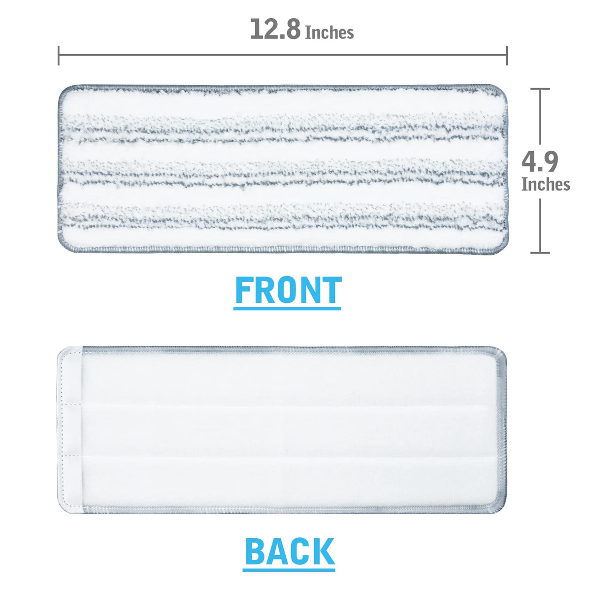 BOSHENG Flat Mop Pads, Mop Replacement Pads, Stronger Absorbent Microfiber Mop Pads, Machine Washable Pads, Refill 3 Packs