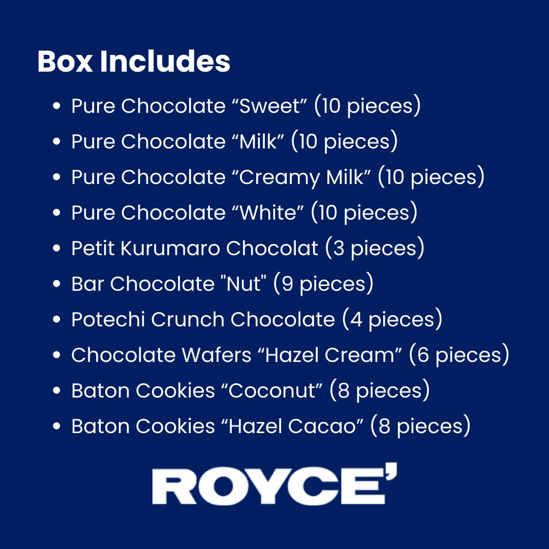 ROYCE Collection Can "Blue" - Assortment of Chocolates with Variety of Flavors and Textures | Luxury Chocolate Gift Set | Japanese Chocolate from