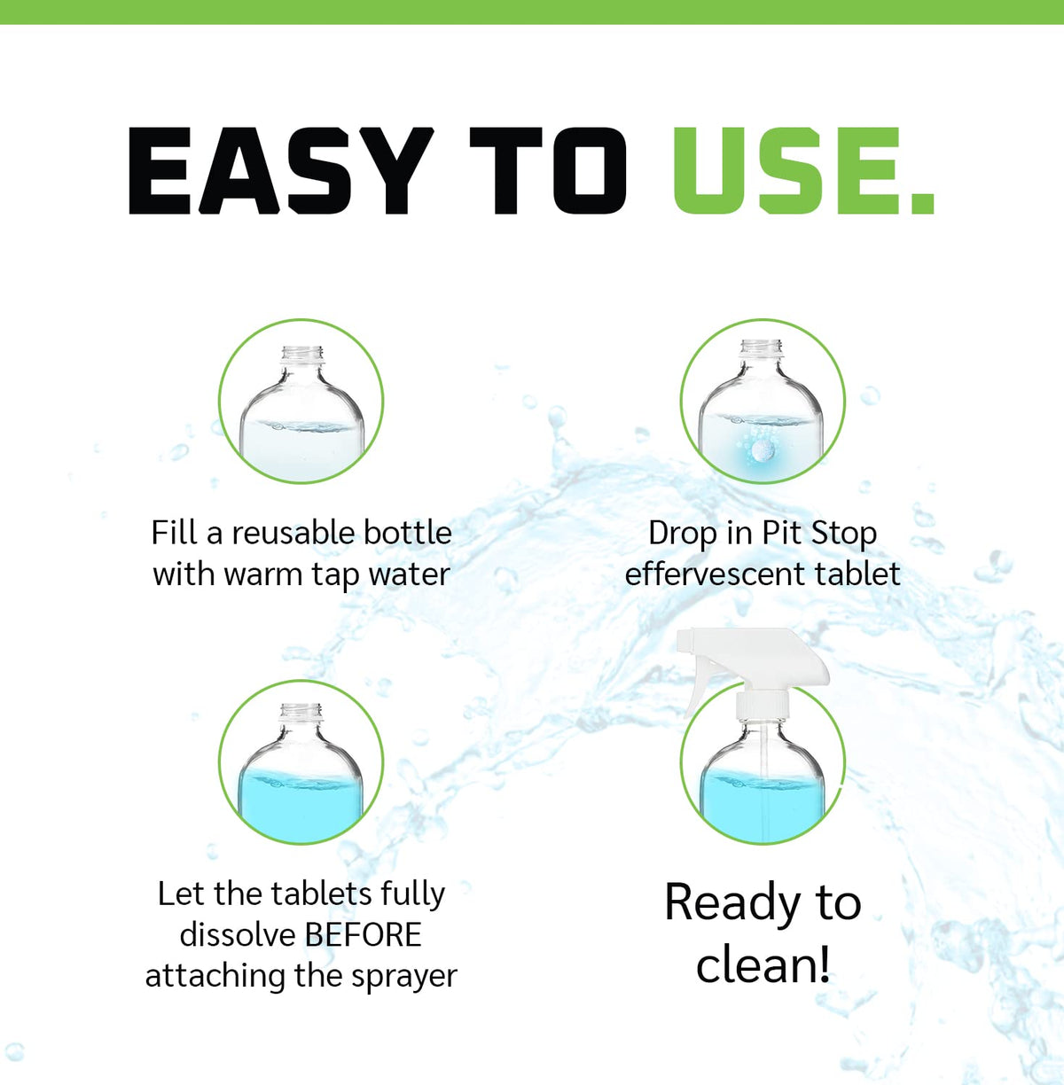 WASH&WHIPS Glass Cleaner Tablets (Makes 5 Gal/20L/40 Bottles) - Streak-Free, Cleans Glasses, Windows, Windshields - Car, Office, Home & Kitchen (5
