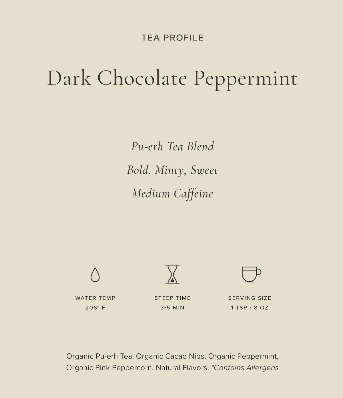 Art of Tea Dark Chocolate Peppermint 12 Count Tea Bags, Organic Pu-Erh Dessert Tea with Cocoa Nibs & Peppermint, Premium Pyramid Sachets for After