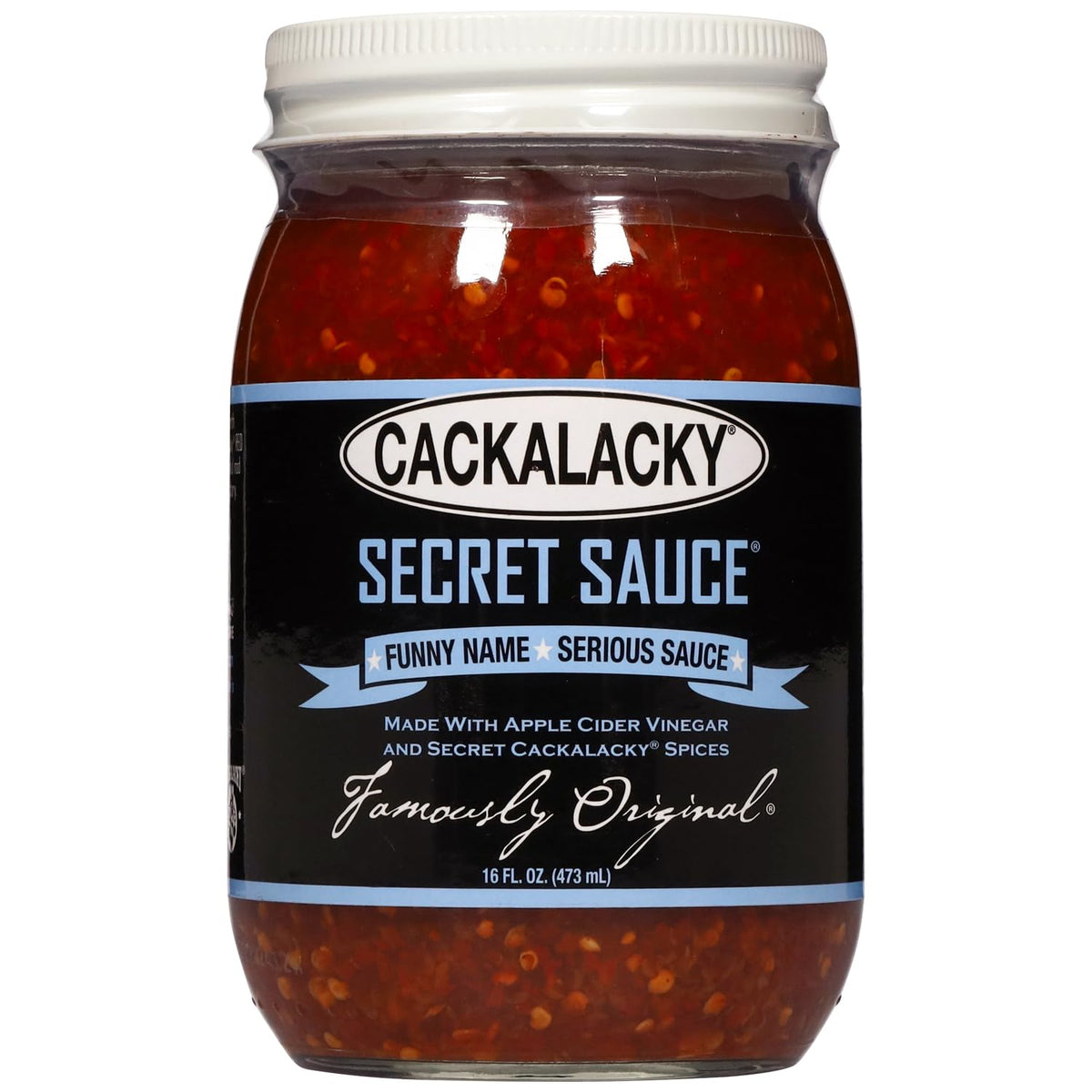 Cackalacky Famously Original Secret Sauce 16 oz - Gourmet Vinegar-Based Marinade and Dipping Sauce, Crafted with Natural Spices
