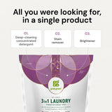 Grab Green 3-in-1 Laundry Detergent Pods, Vetiver Scent, Plant and Mineral Based, Superior Cleaning Power, Stain Remover, Brightens Clothes, White