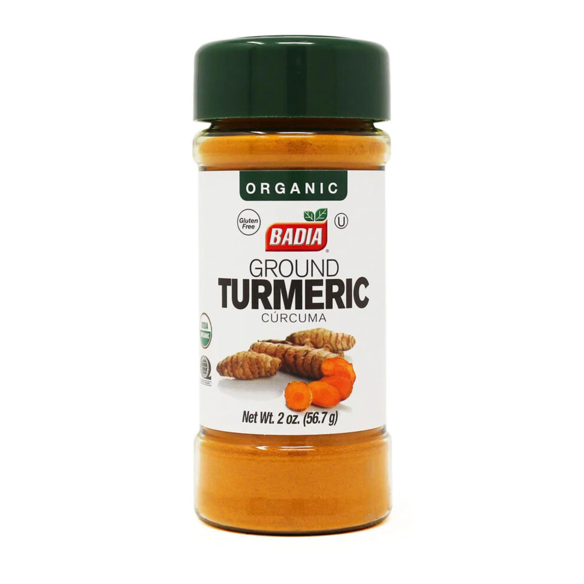 Badia Organic Turmeric Powder, 2 oz - Rich in Curcumin, Perfect for Cooking, Smoothies & Wellness