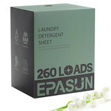 Laundry Detergent Sheets 260 Loads, Fresh Scent, Eco-Friendly Liquidless Soap Strips, Plant-Based, Hypoallergenic Washing Supplies