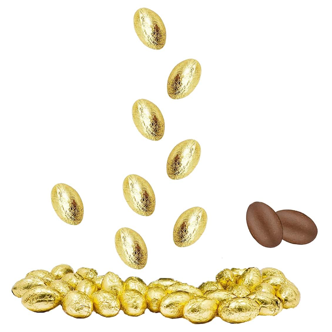 20 Pounds The Dreidel Company Easter Chocolate Golden Eggs - Gold Foil Wrapped Belgian Milk Chocolate Easter Eggs, Kosher Certified Dairy Party