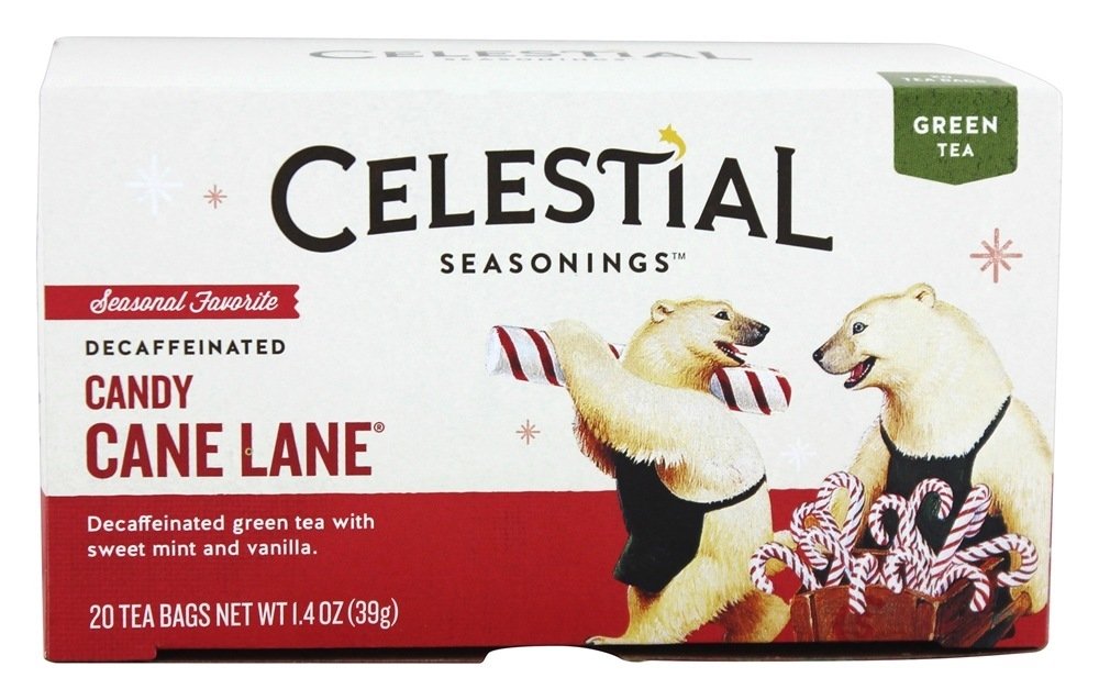 Celestial Seasonings Candy Cane Decaf Green Tea Bags, 20 ct