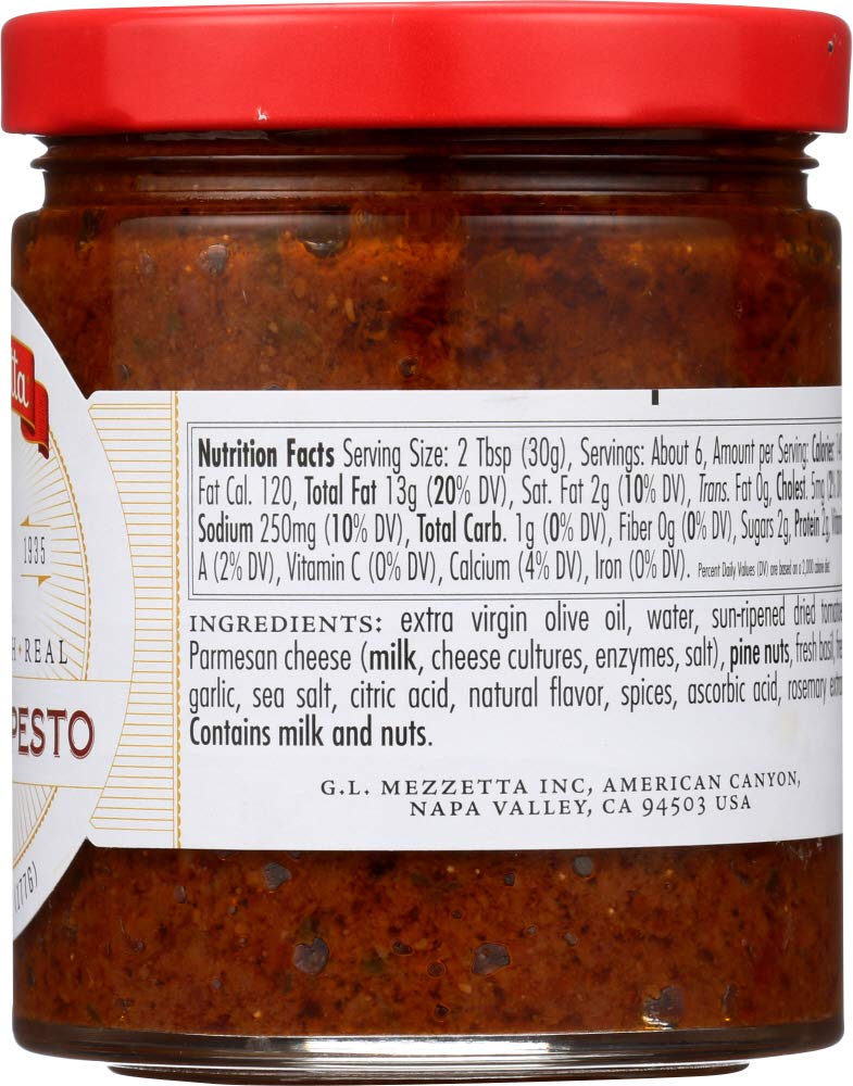 Mezzetta Napa Valley Bistro Sun Ripened Dried Tomato Pesto, 6.25 Ounce (Pack of 6)