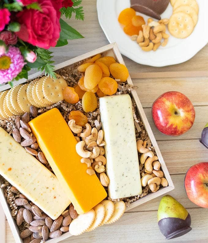 From You Flowers Premium Fruit, Cheese, Crackers & Nuts Tray - Chocolate Dipped Fruit, Gourmet Cheese & Nuts for Birthday & Thank You
