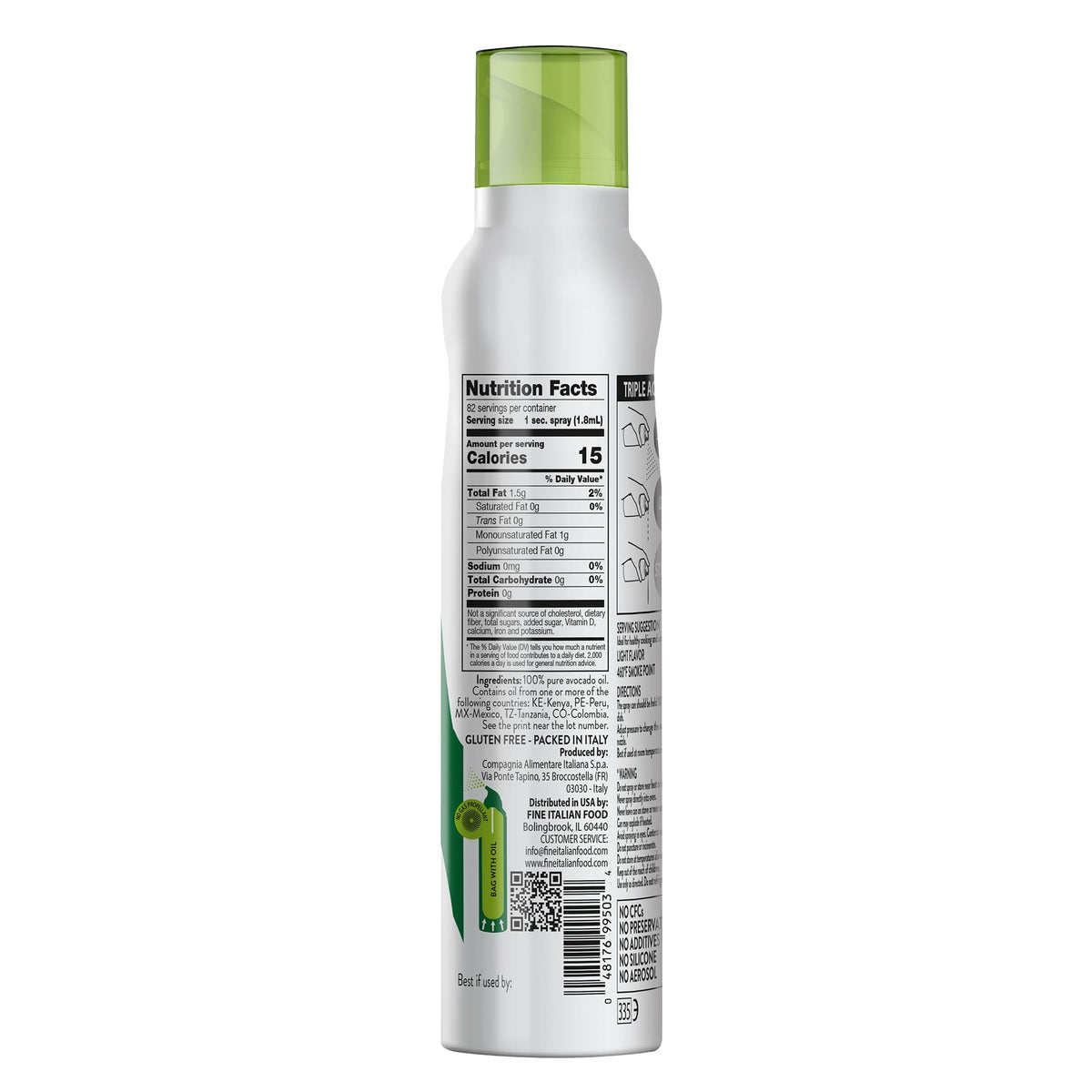 Mantova Avocado Oil, 100% Pure Cooking Oil Spray, perfect for healthy Keto snacks, baking, grilling, seasoning, or cooking, our oil dispenser bottle lets you spray, drip, or stream with no waste, 5 oz