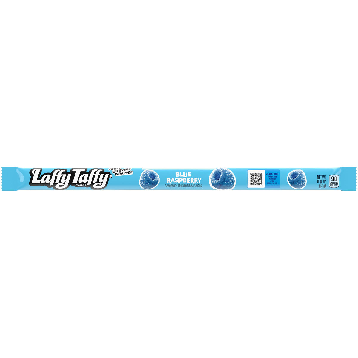 Blue Raspberry Taffy Rope Candy, 24 Pack, Taffy Candy, Individually Wrapped, 0.81 Ounce Ropes
