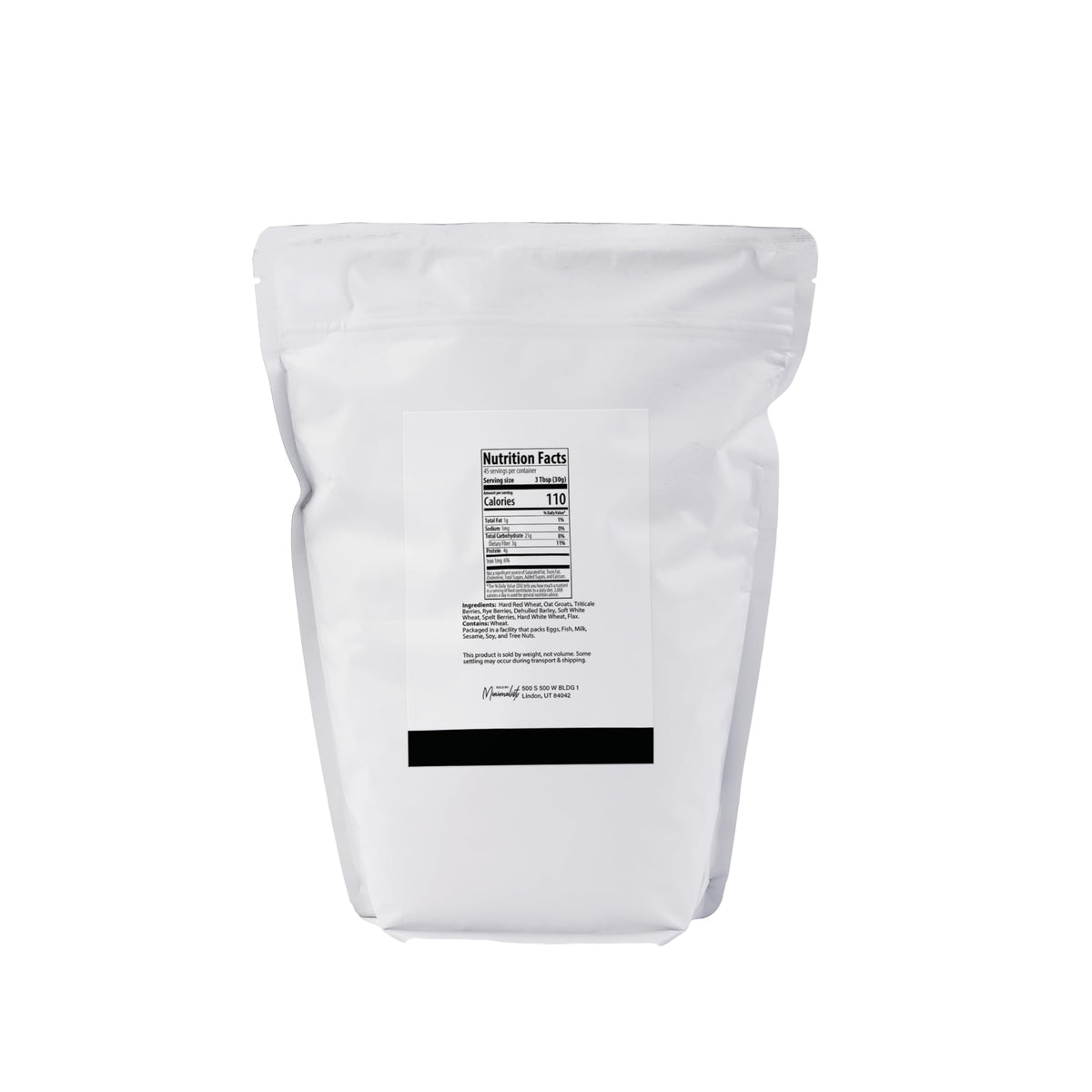 Minimalist 9 Grain Flour, Perfect for Baking and Cooking, Packaged in a Refillable Bag (3 Pound)