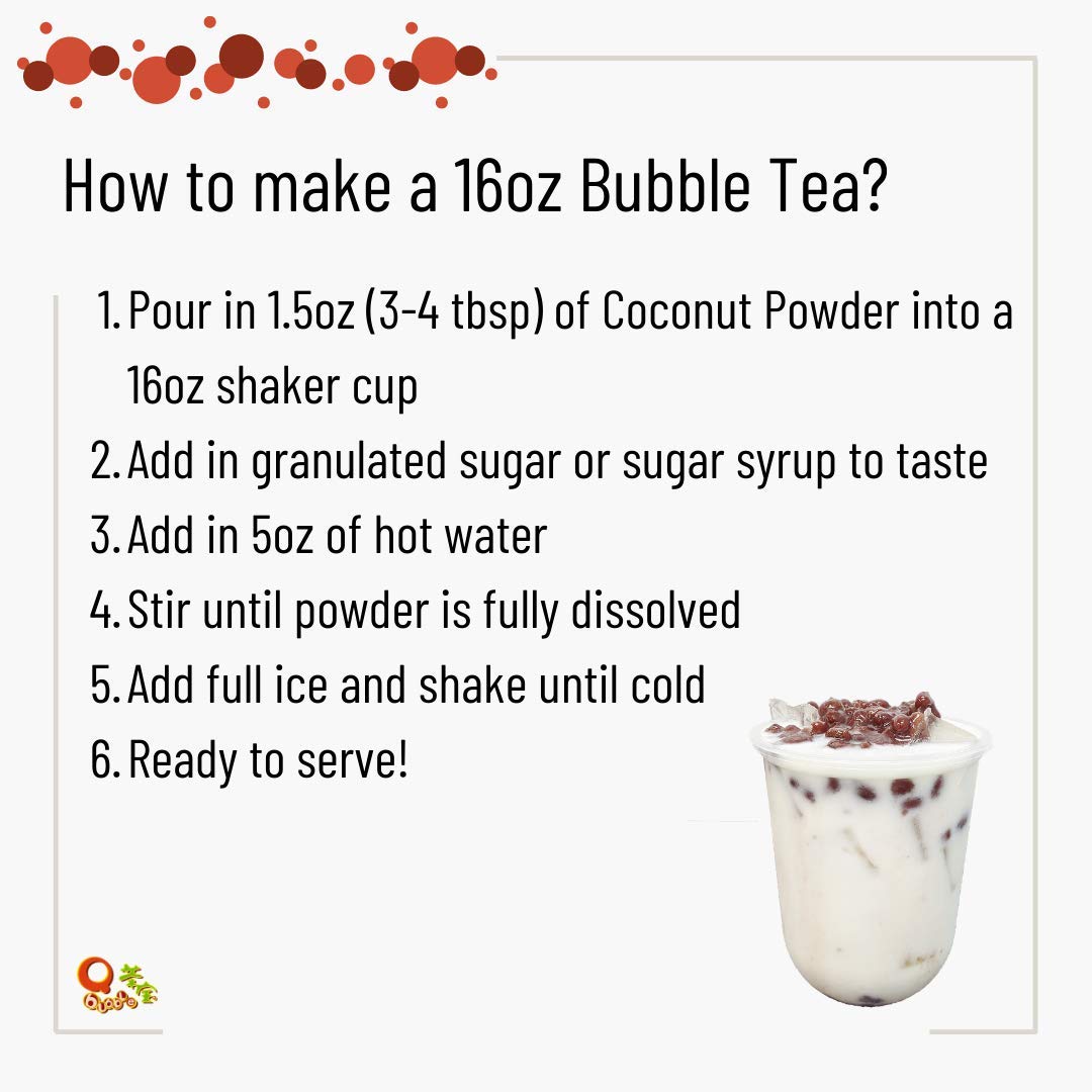 Qbubble Tea Powder Coconut Powder, 2.2 Pound