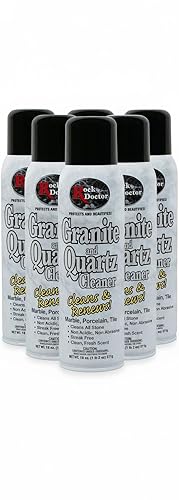 Rock Doctor Granite & Quartz Cleaner Spray 18 oz. Can, Cleans Tile, Marble, Kitchen Countertop, and Natural Stone Surfaces, Streak-Free Shine (6Pack)