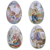 LASIYUAN 4pcs Pieces Painted Eggshell Style tin Box for Easter?Reusable Metal Egg Tins by ?for Easter Parties Decorations Storage Style (4 big)