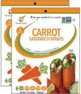 Carrot Sandwich Wraps (Two-Pack) - Gluten-Free, Low-Calorie Wraps Made from Fresh Carrots - Non-GMO, Plant-Based, Paleo-Friendly, Vegan Tortilla