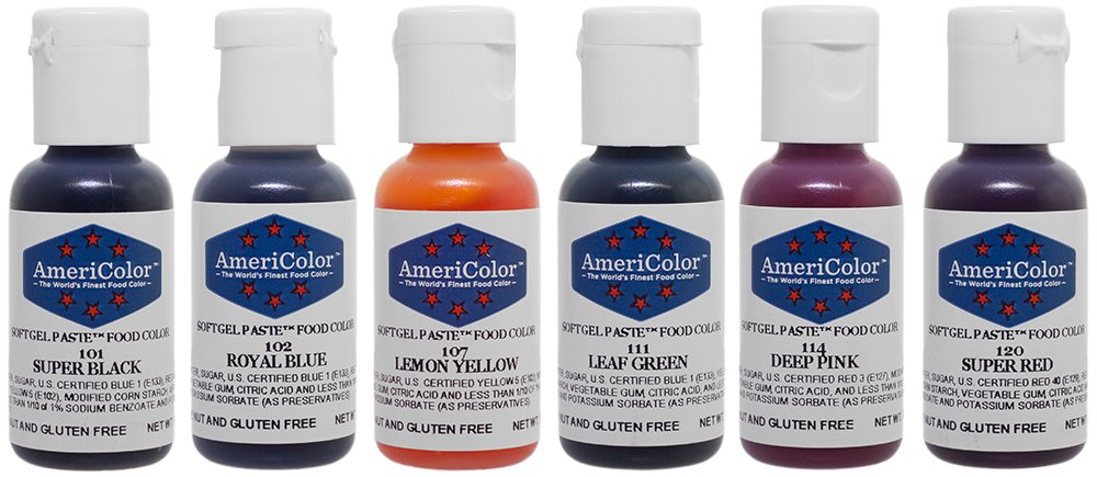 AmeriColor Basic Six Kit Soft Gel Paste Food Color, 0.75 Ounce, 6 Pack Kit