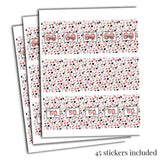 Amanda Creation Confetti Rose Gold Polka Dot 60th Birthday Party Mini Chocolate Candy Bar Sticker Wrappers, 45 1.4" x 2.6" Wrap Around Labels, Great