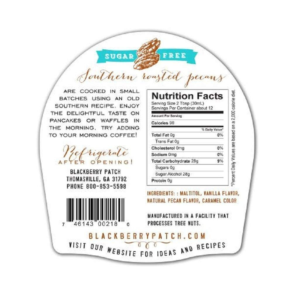 BLACKBERRY PATCH Syrup Roasted Pecan No Sugar Added, 12 OZ