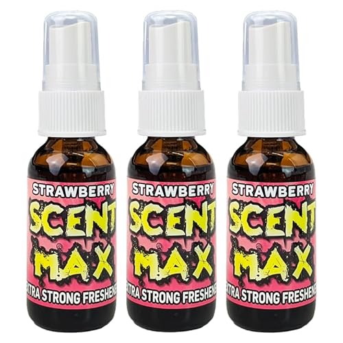 Scent Max Extra Strength Air Freshener Spray 1 oz. Glass Bottle - Strawberry Scent 3-Pack
