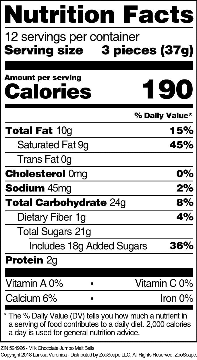 Milk Chocolate Jumbo Malt Balls (16 oz, ZIN: 524926)