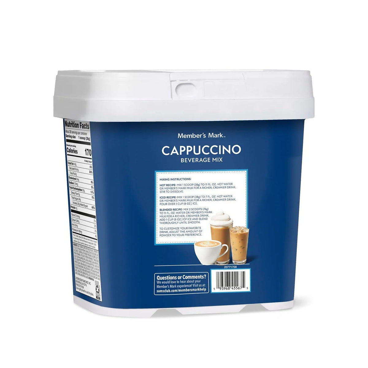 Member's Mark Vanilla Cappuccino Mix, 3 Pound-SET OF 2
