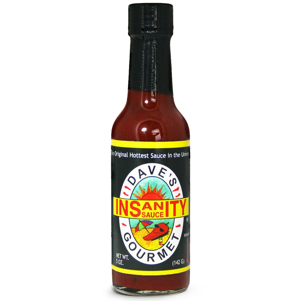 Dave's Gourmet Original Insanity Hot Sauce - As Seen on Hot Ones Season 1 - Sauce for Burgers, Burritos, Stews - Hot Sauce Challenge Favorite - Bold