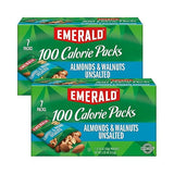 Emerald Nuts, Natural Walnuts & Almonds, 100 Calorie Packs, 7 Ct, 3.92 Oz (Pack of 2)